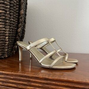 Elegant Gold Strappy Heels